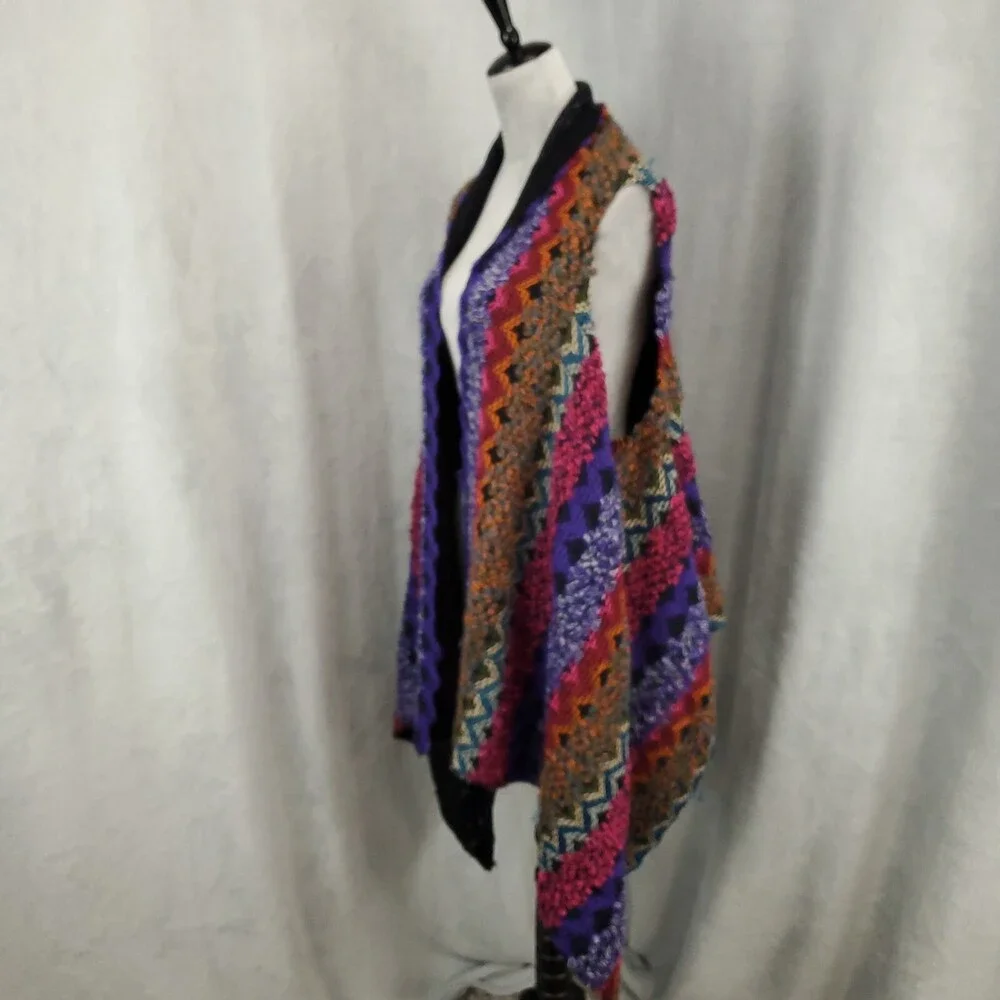 Soft Surroundings Cardigan Sweater One Size Boho Artsy Sleeveless Open Front - Picture 13 of 13
